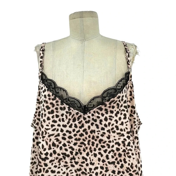 Torrid Sophie Satin Lace Trim Swing Cami Cheetah Leopard Print Plus Size 2X - Picture 3 of 9
